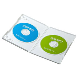 サンワサプライ　CD・DVD・ブルーレイ用 [20枚収納] DVDトールケース 2枚収納x10 ホワイト　DVD-TN2-10WN