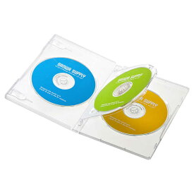 サンワサプライ　CD・DVD・ブルーレイ用 [30枚収納] DVDトールケース 3枚収納x10 クリア　DVD-TN3-10CL