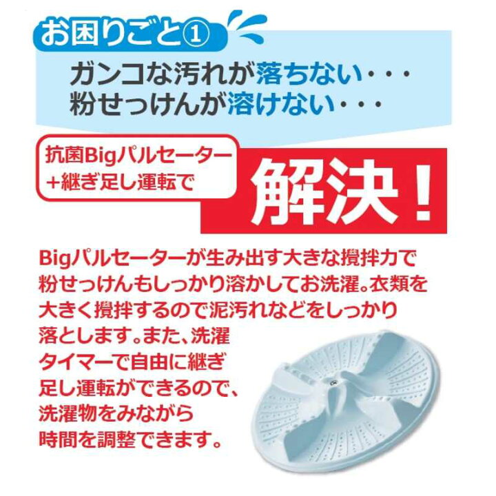 楽天市場】アクア AQUA 二槽式洗濯機 洗濯5．2kg AQW-N521BK-W 