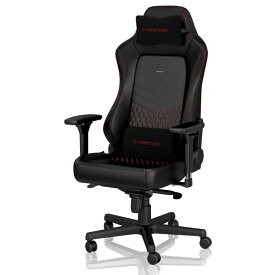 NOBLECHAIRS　ゲーミングチェア HERO Real Leather 本革（ネックピロー ランバーサポート付） レッド　NBL-HRO-RL-BRD-SGL