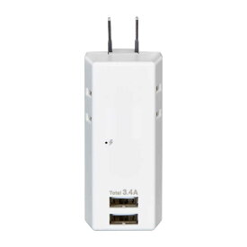 ELPA　耐雷USBタップ2個口 2ポート3．4A [直挿し /2個口 /スイッチ無 /2ポート]　UA-223SB