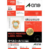 エーワン　3M エーワン ラベルシール 兼用 ハイグレードタイプ 24面 丸型(100枚入)　76724