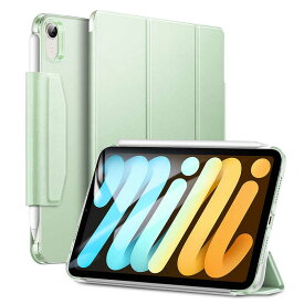 ESR　iPad mini 第6世代ケース Pencil収納可能三つ折り式マグネットケース ESR Mint Green 　AscendTrifoldCase
