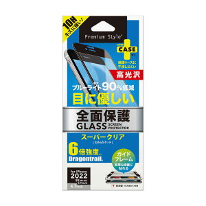 PGA@iPhone SE 3/2/8/7p KCht[t tSʕیKX u[Cgጸ/ Premium Style@PG-22MGL03FBL