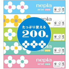 ネピア nepia　ネピネピティシュ200W 5個パック 400枚（200組）