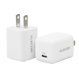 エレコム　ELECOM　AC充電器/USB充電器/USB Power Delivery準拠/20W/USB-C1ポート/固定プラグ/2個セット/ホワイト　MPA-ACCP27WH