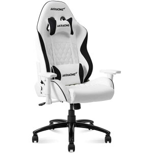 AKRACING�@AKRacing �Q�[�~���O�`�F�A ���^���f�� �z���C�g PU���U�[�@AKR-PINON-WHITE