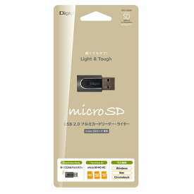 ナカバヤシ　アルミカードリーダー ライター 小型USB2.0 microSD (USB2.0)　CRWMSD83GY