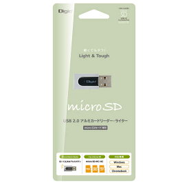 ナカバヤシ　アルミカードリーダー ライター 小型USB2.0 microSD (USB2.0)　CRWMSD83SL