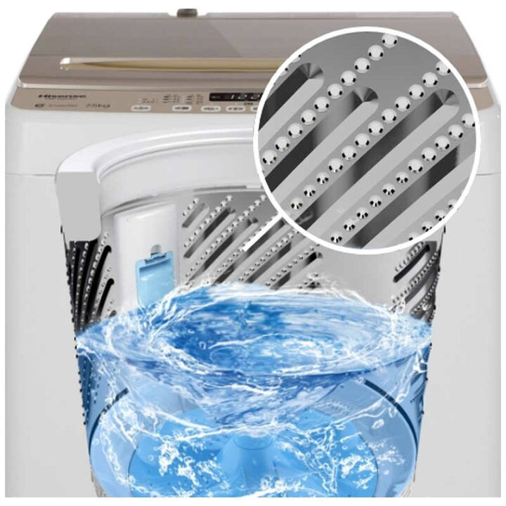 信託 洗濯機 7.5kg 全自動洗濯機 縦型 HW-G75C ハイセンス Hisense ホワイト 2〜3人推奨 一人暮らし まとめ洗い 二人暮らし 