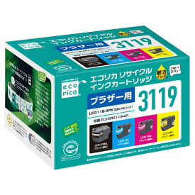 エコリカ　互換プリンターインク［ブラザー LC3119−4PK互換］　ECI-BR3119-4P