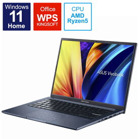 ASUS エイスース　ノートパソコン Vivobook 14X [14.0型 /Windows11 Home /AMD Ryzen 5 /メモリ：8GB /SSD：512GB /WPS Office /2022年9月モデル] クワイエットブルー　M1403QA-LY009W