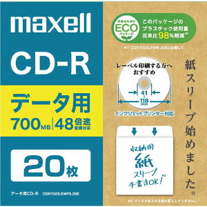 }NZ@f[^pCD-R 700MB GRpbP[W 20 zCg [20 /700MB /CNWFbgv^[Ή]@CDR700SSWPS20E