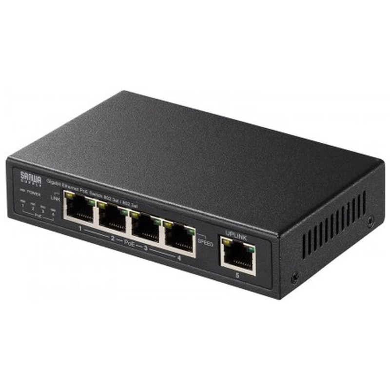<br>サンワサプライ　ギガビット対応PoEスイッチングハブ（5ポート）　LAN-GIGAPOE52
