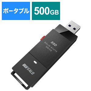 BUFFALO@SSD-SCT500U3-BA PCΉ USB3.2(Gen2)@TV^ XeBbN^ TypeCt@SSD-SCT500U3-BA