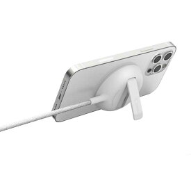 BELKIN　MagSafe認証 磁気ワイヤレス充電スタンド/パッド 電源アダプタ付(ホワイト) 　WIA004DQWH