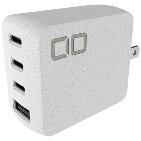 CIO　NovaPort QUAD 65W GaN急速充電器 4ポート(USB-C×3 USB-A×1ポート) ホワイト [Quick Charge対応]　CIO-G65W3C1A-N