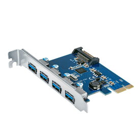 センチュリー　PCI Express×1接続 USB3.2 Gen1×4ポート インターフェイスカード ポートを増やしタイ　CIF-USB3P4FL2