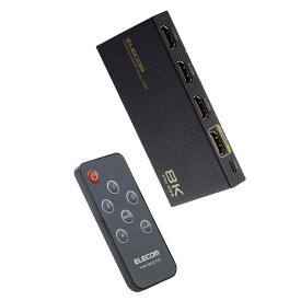 エレコム　ELECOM　HDMI 切替器 3入力1出力 ( PS5 PS4 Nintendo Switch Fire TV Stick など動作確認済 ) 手動 / 自動 切り替え器 リモコン付き セレクター ブラック　DH-SW8KP31BK