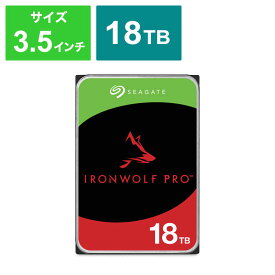 SEAGATE　Seagate IronWolf Pro 3.5インチ (ベイ無制限)18TB 内蔵HDD(CMR) データ復旧3年付 5年保証 7200rpm PC NAS 用 RVセンサー｢バルク品｣　ST18000NT001