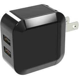 グリーンハウス　AC-USB アダプタ 2ポート ブラック ［2ポート /Smart IC対応］　GH-ACU2H-BK