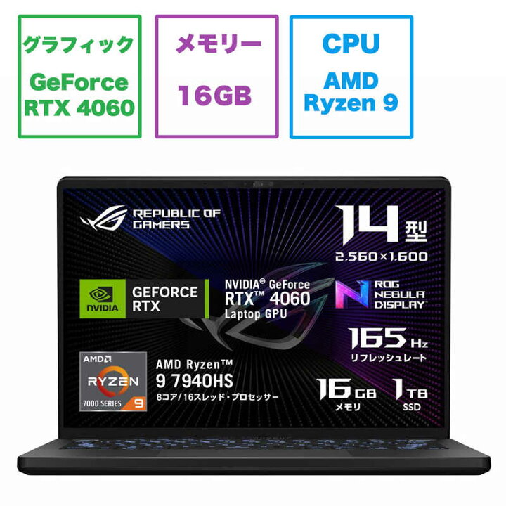 楽天市場】ASUS エイスース ゲーミングノートパソコン ROG Zephyrus 