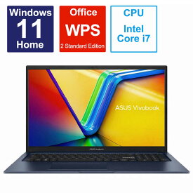ASUS エイスース　ノートパソコン Vivobook 17 [17.3型 /Windows11 Home /intel Core i7 /メモリ：16GB /SSD：512GB /WPS Office /2023年4月モデル] クワイエットブルー　X1704VA-AU120W