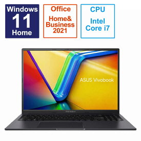 ASUS エイスース　ノートパソコン Vivobook 16X [16.0型 /Windows11 Home /intel Core i7 /メモリ：16GB /SSD：512GB /Office HomeandBusiness /2023年5月モデル] インディーブラック　K3604ZA-MB032WS