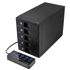 センチュリー　電源リモートボックス(独立電源スイッチ)搭載 USB3.2 Gen1接続 3.5インチSATA×5HDDケース 裸族 ［3.5インチ対応 /SATA /5台］　CRCH535U3ISC2