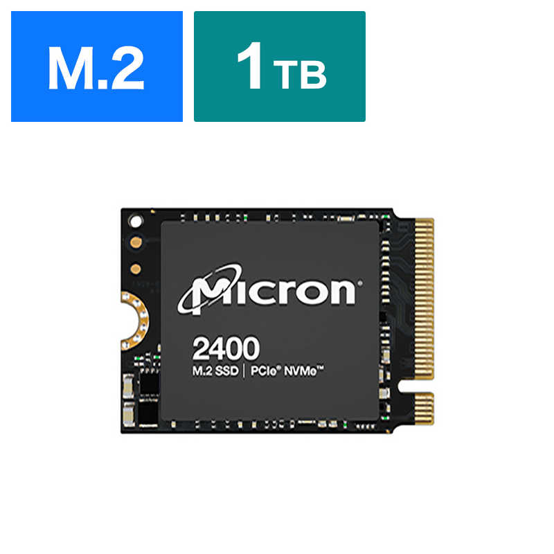 <br>MICRON　Micron Gen4x4 M.2 2230 PCIe NVMe 30mm SSD 1.0TB　MTFDKBK1T0QFM-1BD1AABYYR