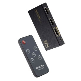 エレコム　ELECOM　HDMI 切替器 2入力1出力( PS5 PS4 Nintendo Switch Fire TV Stick など動作確認済 ) 手動 / 自動 切り替え器 リモコン付き セレクター ブラック　DH-SW8KP21BK