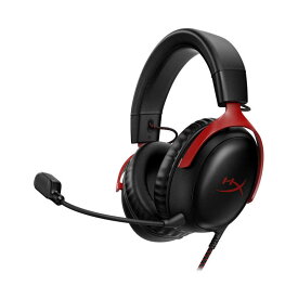 HYPERX　ゲーミングヘッドセット Cloud III ブラック/レッド ［φ3.5mmミニプラグ＋USB-C＋USB-A /両耳 /ヘッドバンドタイプ］　727A9AA