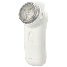オーム電機　回転式ポケット電気シェーバー 電池式 ホワイト　HB-SB11R-W