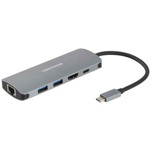 �O���[���n�E�X�@USB TypeC�h�b�L���O�X�e�[�V���� �L��LAN�|�[�g �mUSB Power Delivery�Ή��n�@GH-MHC5A-SV