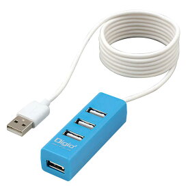 ナカバヤシ　USB2.0 4ポートハブ 120cm ［バスパワー /4ポート /USB2.0対応］　UH2614BL