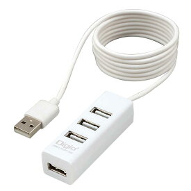 ナカバヤシ　USB2.0 4ポートハブ 120cm ［バスパワー /4ポート /USB2.0対応］　UH2614W