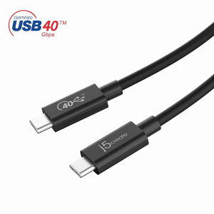 J5�@USB-C �� USB-C�P�[�u�� [�f�� /�[�d /�]�� /0.8m /USB Power Delivery /100W /USB4] 8K�Ή� �u���b�N�@JUC28L08