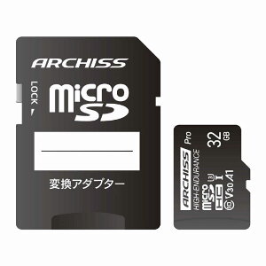 ARCHISS A[LX@Professional microSDHC 32GB Class10 UHS-1 (U3) V30 A1Ή SDϊA_v^t mClass10 /32GBn@AS-032GMS-PV3