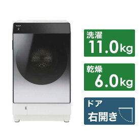 シャープ　SHARP　ドラム式洗濯乾燥機 洗濯11.0kg 乾燥6.0kg ヒートポンプ乾燥 (右開き)　ES-G11B-SR シルバー系（標準設置無料）