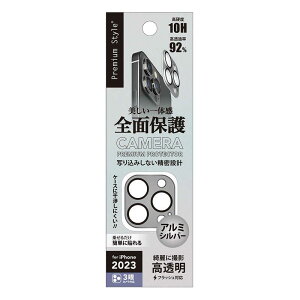 PGA�@iPhone 15 Pro(6.1�C���`)�J�����t���v���e�N�^�[ �A���~/�V���o�[ Premium Style �A���~/�V���o�[ �A���~�^�V���o�[�@PG-23BCLG10SV