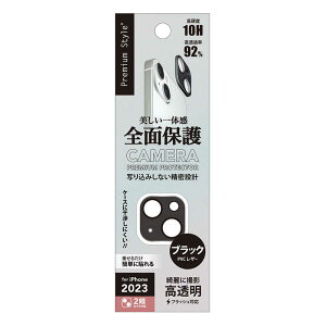 PGA�@iPhone 15(6.1�C���`) �J�����t���v���e�N�^�[ PVC���U�[/�u���b�N Premium Style PVC���U�[/�u���b�N PVC���U�[�^�u���b�N�@PG-23ACLG20BK