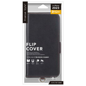 PGA　iPhone 15 Pro Max(6.7インチ) フリップカバー Premium Style ブラック　PG-23DFP02BK