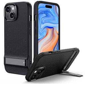 ESR�@iPhone 15(6.1�C���`) �X�^���h���\�t�g�P�[�X Black�@ESRBoostKickstandCaseCompatiblewithiPhone15