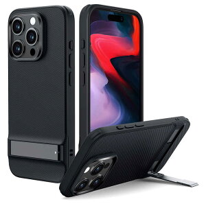 ESR�@iPhone 15 Pro Max(6.7�C���`)�X�^���h�t���\�t�g�P�[�X Black�@ESRBoostKickstandCaseCompatiblewithiPhone15ProMax