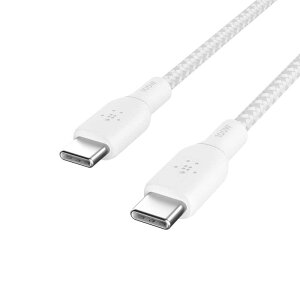 BELKIN�@USB-C to USB-C 2�d�ҍ����ϋv�i�C�����P�[�u�� �z���C�g [2m /USB Power Delivery�Ή�]�@CAB014BT2MWH