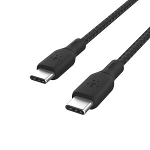 BELKIN�@USB-C to USB-C 2�d�ҍ����ϋv�i�C�����P�[�u�� �u���b�N [2m /USB Power Delivery�Ή�]�@CAB014BT2MBK