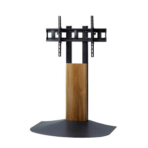 朝日木材 40〜86インチ対応 テレビスタンド Swing (壁寄せタイプ) ダークブラウン木目&ブラック WS-BL840-DB