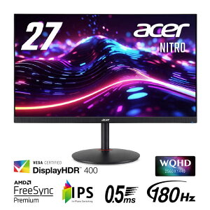 ACER �G�C�T�[�@NITRO 27�t���f�B�X�v���C (IPS/�����/2560×1440�AWQHD/350cd/1ms/HDMI/DisplayPort/�u���b�N/�X�s�[�J�[����)�@XV272UV3bmiiprx