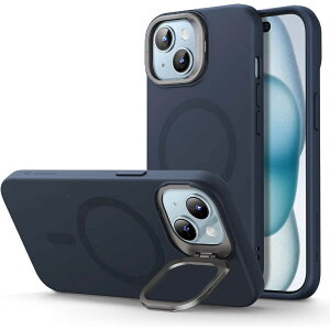 ESR@iPhone 15 Plus(6.7C`)X^htVRP[X Dark Blue@CloudSoftCasewithStashStandforiPhone15Plus