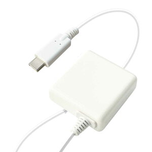 オズマ シリコン素材でやわらかいType-Cケーブル一体型AC充電器 10W 1.5m ホワイト AC-CS20W